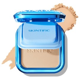SKINTIFIC Base de Maquillaje en Polvo, Base en Polvo Compacta de Cobertura total Ultra Cover, Matifica y Controla Brillo por 16 h, Minimiza la