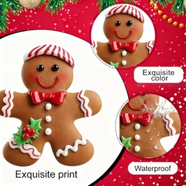 Christmas Fridge Magnets, 12Pcs Cute Christmas Refrigerator Magnets with Gingerbread Man Holly Designs, Funny Photo Frame Magnet for Fridge Home Kitchen Party Decorations