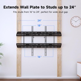Suptek Universal TV Wall Mount Extension Bracket - Fits 16" to 24" Wood Studs, Easy TV Centering, Holds Up to 154 LBS, MFPA01