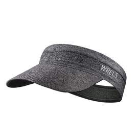 WRELS Sombrero de sol con visera para niños, mujeres y hombres, gorra deportiva ajustable plegable con banda de silicona (46-60 cm), Gris, One Size-Large