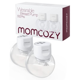 Momcozy Breast Pump Hands-Free S12 Pro, Wearable & Portable Pump with Soft DoubleFit Flange 24mm, 3 Modes & 9 Levels Electric Breast Pump Portable for Easy Pumping, Smart Display (White, 2 Count)