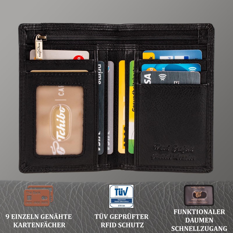 Matador 8107 Wallet, Nappa Black, Classic