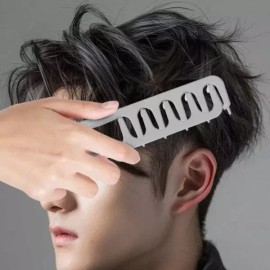 Texture Comb 텍스처 콤 와이드 톱니빗 젖은 머리 스타일링 볼륨업 도구 및 그루밍 액세서리 틈새 커버 앞머리용 [Gray] Texture Comb Wide Tooth Comb Wet Hair Styling Volume Up Tool and Grooming Accessory For Bangs [Gray]