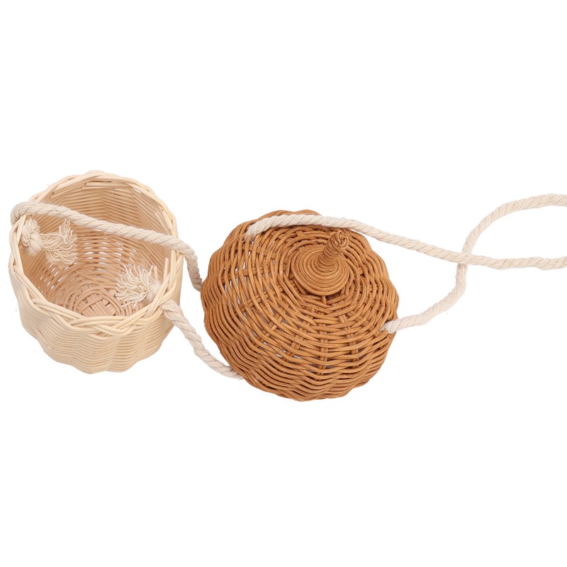 Kids Rattan Storage Basket Hand Woven Decorative Acorn Shaped Basket