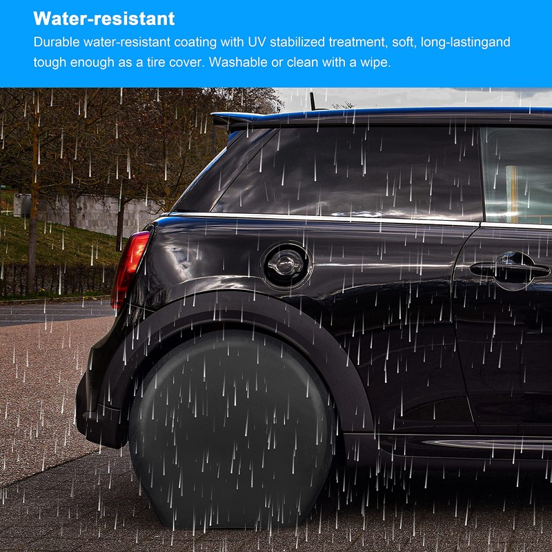 Moonet Tire Covers for RV Wheel (4 Pack Black), Oxford