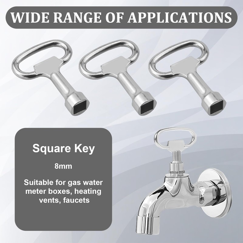 DGUSO Square Key 3 Pieces Square Key 8 mm Square