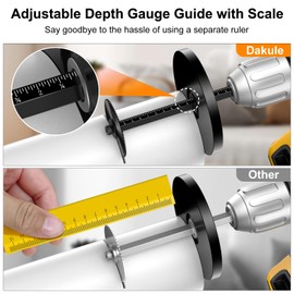 Dakule Inside Pipe Cutter for PVC Pipe, Cutter Tool Set with scale - Adjustable Depth Gauge, 6 Black Blades, 4" Black Hex Shank