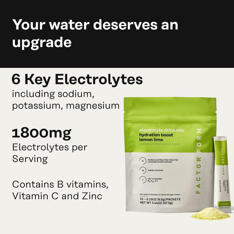 FACTOR FORM Hydration Boost Electrolyte Powder | 1800mg Electrolytes |