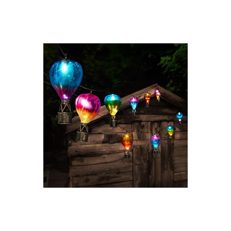 Festive Lights 2,7m Solar Heißluftballon Lichterkette außen mit 10 weißen