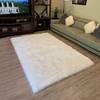 LAMBZY High Pile Super Soft Faux Sheepskin Rug (White, 2'x3')