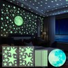 Yosemy Fluorescent Wall Stickers, Moon and Stars, 563 Luminous and