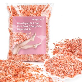 MAQIHAN Pink Himalayan Bath Salt - 10 Oz Himalayan Pink Salt for Bath Soak, Unscented Fine & Coarse Mix, Gentle Full Body & Foot Spa Care for Relaxing Nighttime Soaking