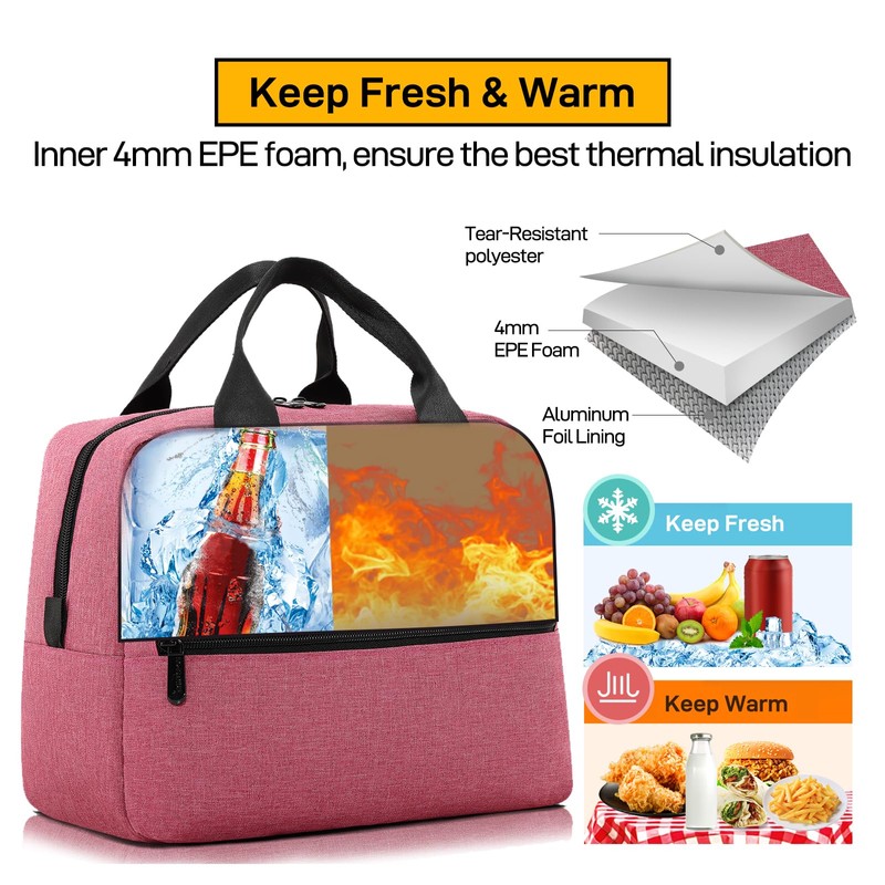 HOMESPON Insulated Lunch Bag for Women Men Lunch Box Cooler