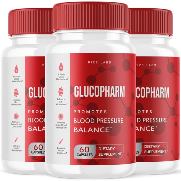 (3 Pack) Glucopharm Dietary Pills, Glucopharm Oral Capsules to Maintain