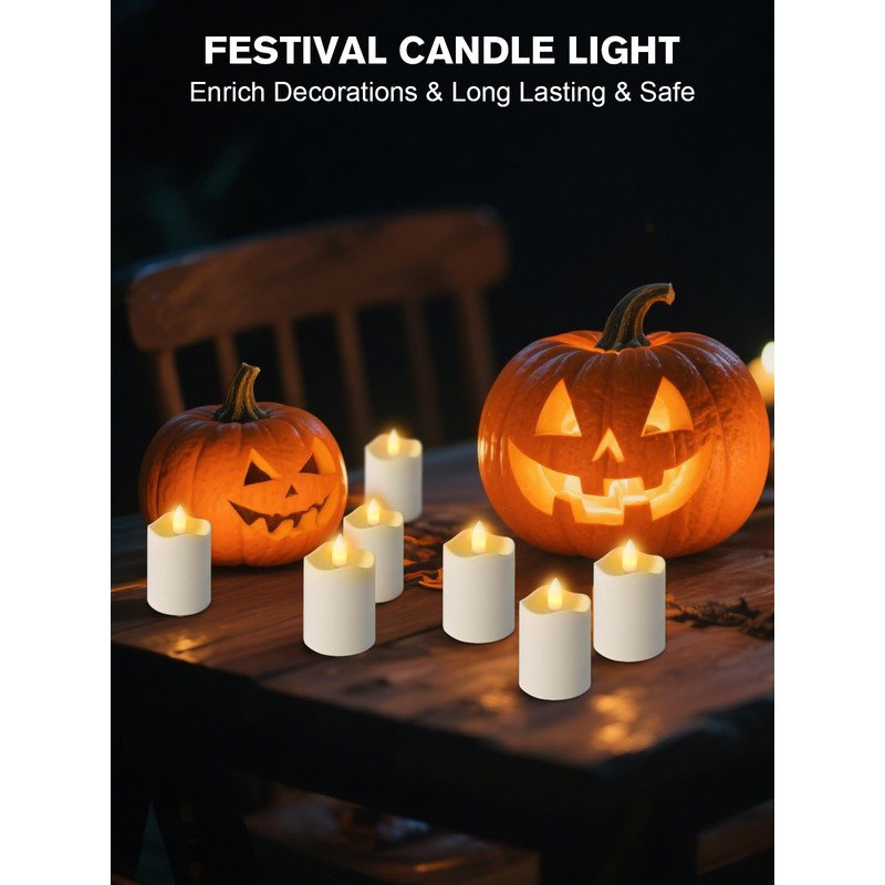 PIDZPOW Rechargeable Tea Lights Candles with Remote Timer, 2" x
