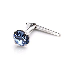 jewellerybox Sterling Silver Andralok Nose Stud with 3mm Light Sapphire Crystal