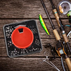 Split Shot Weights Kit | Metal Sinkers Round Fishing Sinkers Tackle Box - Fishing Assortment, Lightweight & Reusable for Fishing Enthusiasts