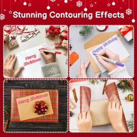 WIDUOLIPLAY Christmas Stocking Fillers Kids, Gifts for Teenage Girls, Gifts for 5-13 Year Old Girls, Double Line Outline Pens, 12 Colours Shimmer Outline Metallic Marker for Christmas Card Making