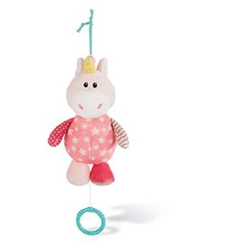 NICI 43657 Musical Soft Toy Unicorn, 18 cm Music Box, Unicorn Stupsi, Pink