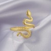 TEAMER Snake Ring Adjustable Finger Ring Stainless Steel Wrap Snake