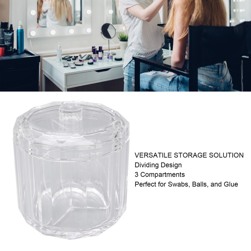 Cotton Swab Holder with Lid Clear Dust Proof Waterproof 3