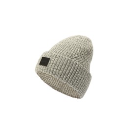 AllSaints Women's Travelling Rib Beanie, Grey Marl/Chalk