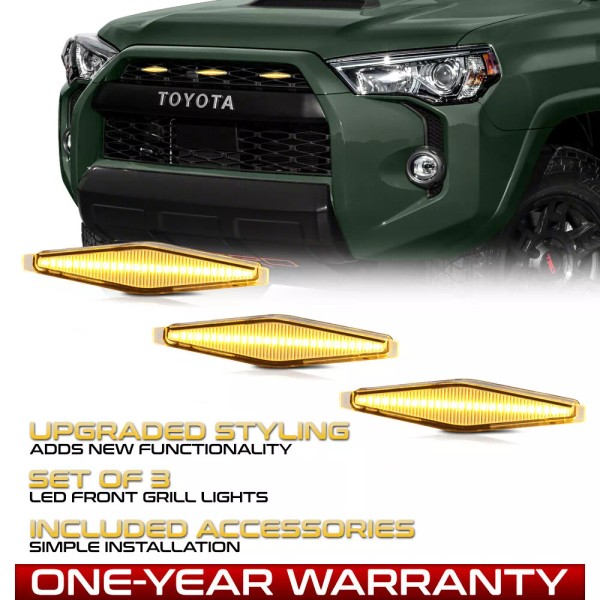Venom Inc. 3x Raptor Style Diamond Grille Mesh Matching Amber