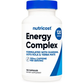 Nutricost Natural Energy Pills Complex 120 Capsules, 100mg Caffeine - Gluten Free - Non-GMO