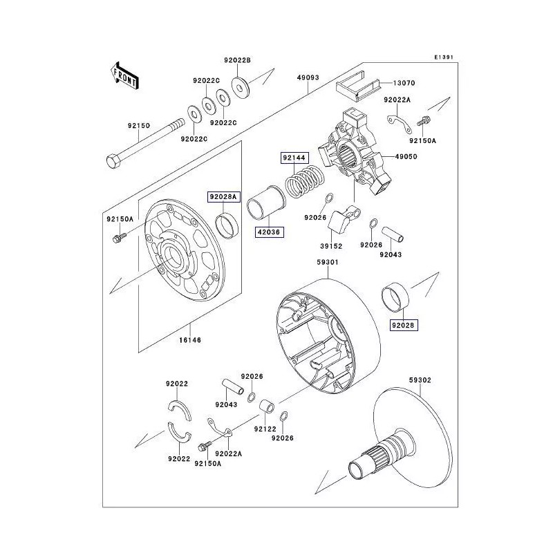 Kawasaki Mule 2510 / 3010 Primary Converter / Drive Clutch
