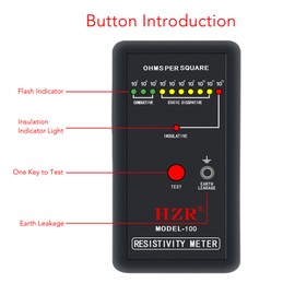 Digital Static Electricity Tester - Precise Measuring Instrument Electrostatic Analyzer Self Calibration Resistivity Tester