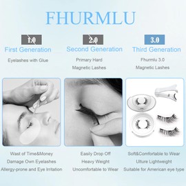 Gianni Magnetic Lashes,Gianni Magnetic Eyelashes with Applicator,Reusable Magnet Eyelashes Natural Look, No Glue Needed Soft Lashes Kit(Natural+Simple)