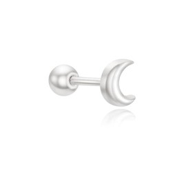 Basic Moon Silver Piercing OTEP24703N Stone Color / 베이직 문 실버 피어싱 OTEP24703N 스톤컬러