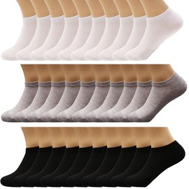 Aisetmoon 30 Pairs Disposable Socks for Travel Portable Elastic Stockings, Low Cut Ankle Socks Women Men Socks Bulk Pack Wholesale Athletic Socks.(black, white, gray)