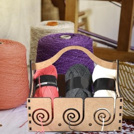 Snblzhef Yarn Bowls for Crocheting Crochet Holder Yarn Bowl Handmade Wooden Yarn Basket Crochet Yarn Holder Yarn Dispenser Bowl