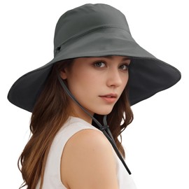 Sukeen Wide Brim Sun Hats for Women Men, Double Sided Wearing Fishing Hats UPF50+ Cooling Bucket Hat for Beach Hiking Outdoor Dark Grey