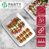 Party Bargains 10"x14" Plastic Serving Tray, White, 8 Pack