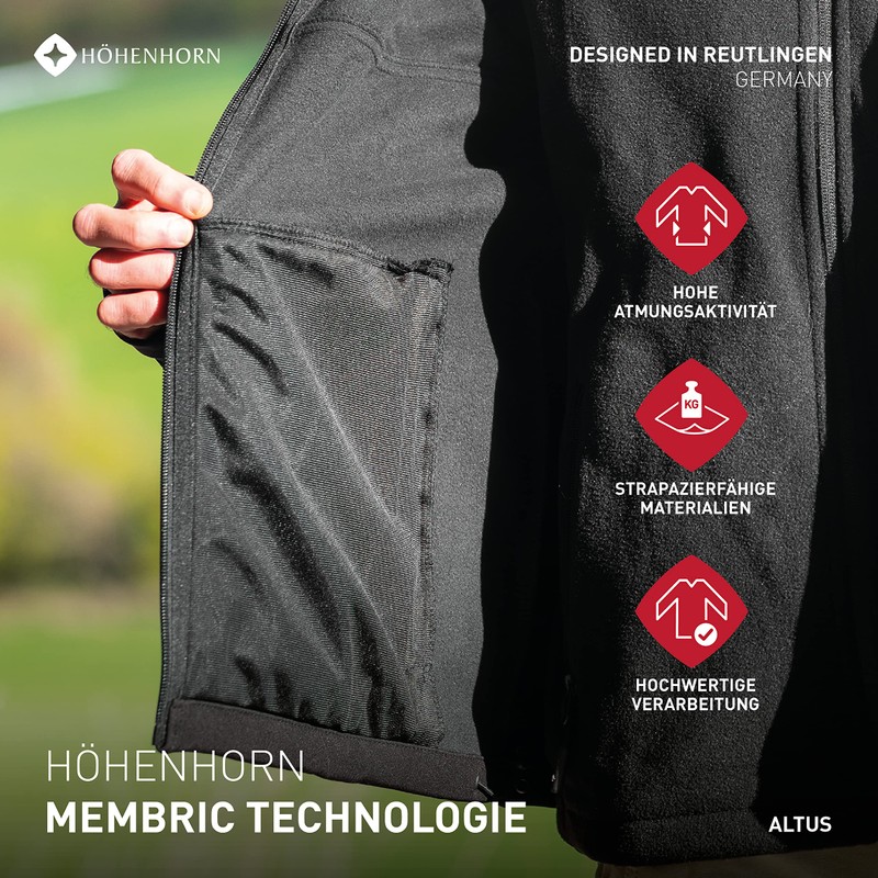 Höhenhorn Altus Men's Softshell Outdoor Functional Jacket Leisure Jacket Waterproof