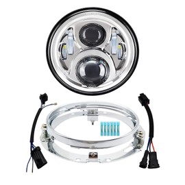 AlyoNed 7 inch Motorcycle LED Headlight DOT Lamp Kit with Mounting Bracket Compatible with Harley Davidson Fatboy Street Glide Heritage Softail Road King Switchback Electra Glide Ultra Classic Chrome