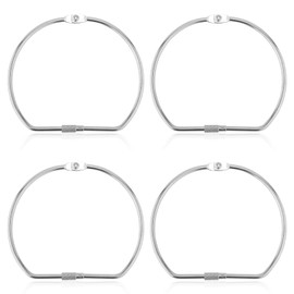 4pcs D-Shaped Binder Rings, 4in Loose Leaf Binder Rings Metal Iron Wrench Loop Clip Holder Washi Tape Organizer for Paper Book Notebook Flashcard Warehouse Management Office Index Cards Fabric Storage