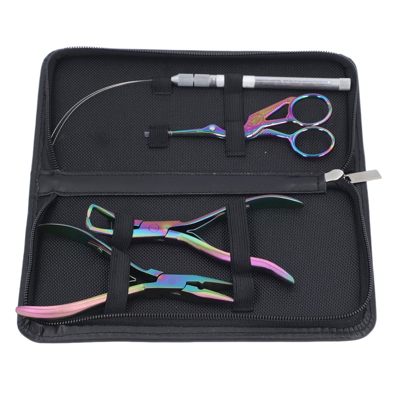 4pcs Hair Extension Tools with Pliers Wire Loop Beading Hook