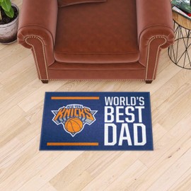 FANMATS 31196 New York Knicks Starter Mat Accent Rug - 19in. x 30in. | Sports Fan Home Decor Rug and Tailgating Mat World's Best Dad Starter Mat