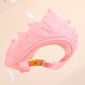 Surakey Baby Shower Cap Adjustable Baby Hair Washing Guard Bath Shampoo Shield Visor Hat Eyes and Ears Head Protection Waterproof Bath Cap (9.45in x 3.94in) for Kids Toddler (Pink)