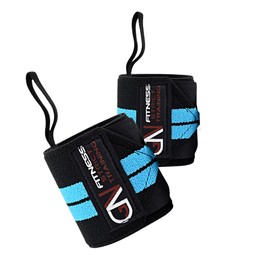 GN Fitness Muñequeras para Gym, Wrist Wraps, Muñequera Deportivas, Venda para Muñecas Deportivas, Par de Vendas para Muñeca Crossfit, Accesorios para Powerlifting Protege Tus articulaciónes (Azul)