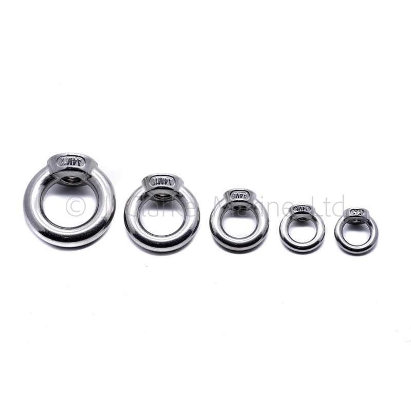 4pcs of M8 Eye nut stainless steel 316 A4 marine