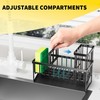 Cisily Kitchen Sink Caddy Organzier with High Brush Holder, Sponge