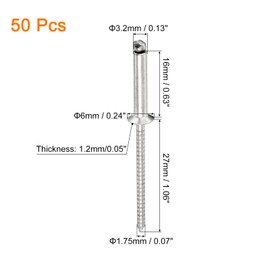 sourcing map 50Pcs 1/8" x 5/8" 304 Stainless Steel Countersunk Blind Rivet, Open-End Type Blind Rivets for DIY, Sheet Metal, Automotive Repairs, Furniture, Boat, and Duct Work (Silver)