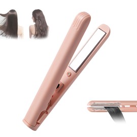 Dualglam 2 in 1 Mini Dual Purpose Curling Iron,Upgraded Mini Curling Wand & Flat Iron Hair Straightener,Upgraded Dual Purpose Curlings Irons,Mi-ni Cur-ling Wand for Short and All Hair Types (Pink)