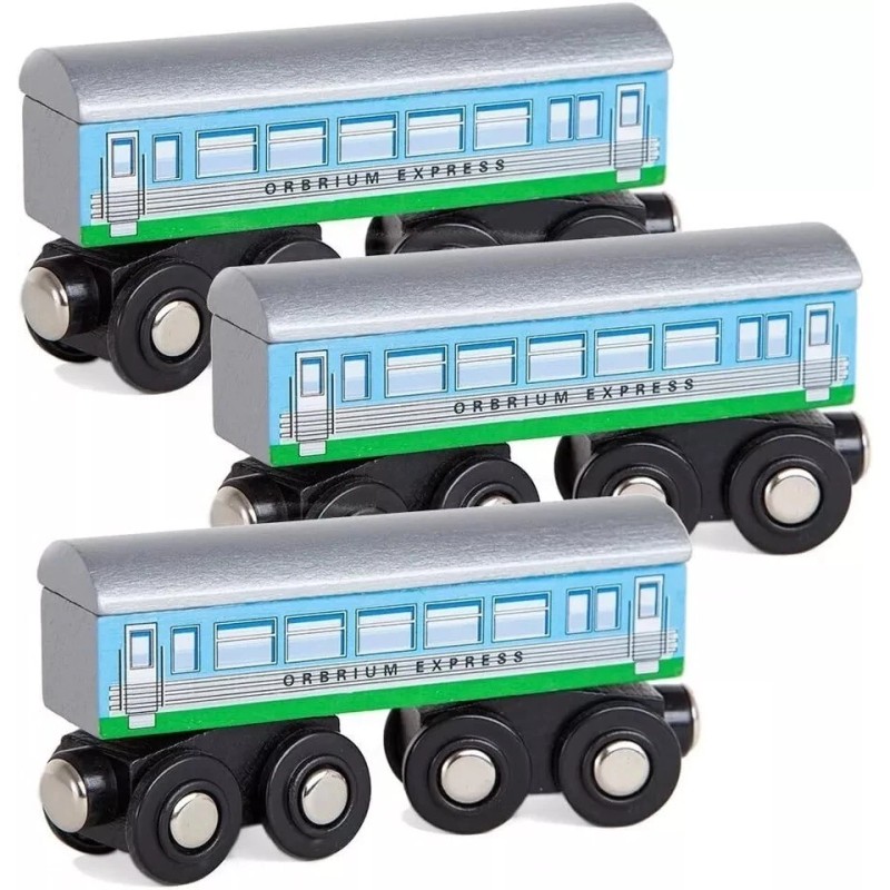 ORBRIUM Thomas the Tank Engine Wooden Railway Express Coach Cars