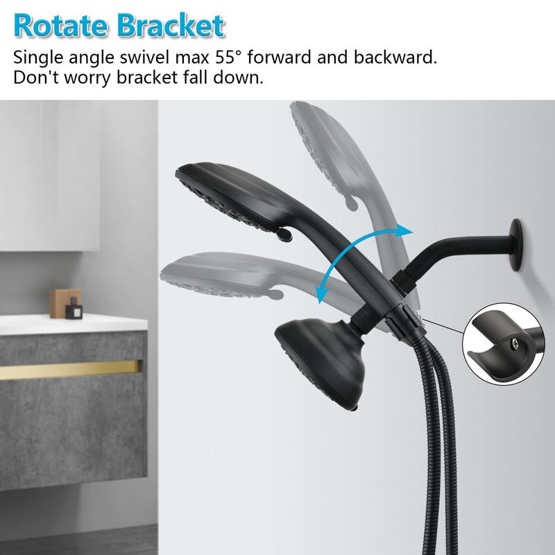 PDPBath Solid Brass Shower Arm 3 Way Shower Diverter Valve