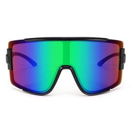 Louriy Big Shield Wraparound Sunglasses Men Women Sport Sunglasses 80s Ski Visor Mirror Glasses Cycling Outdoor